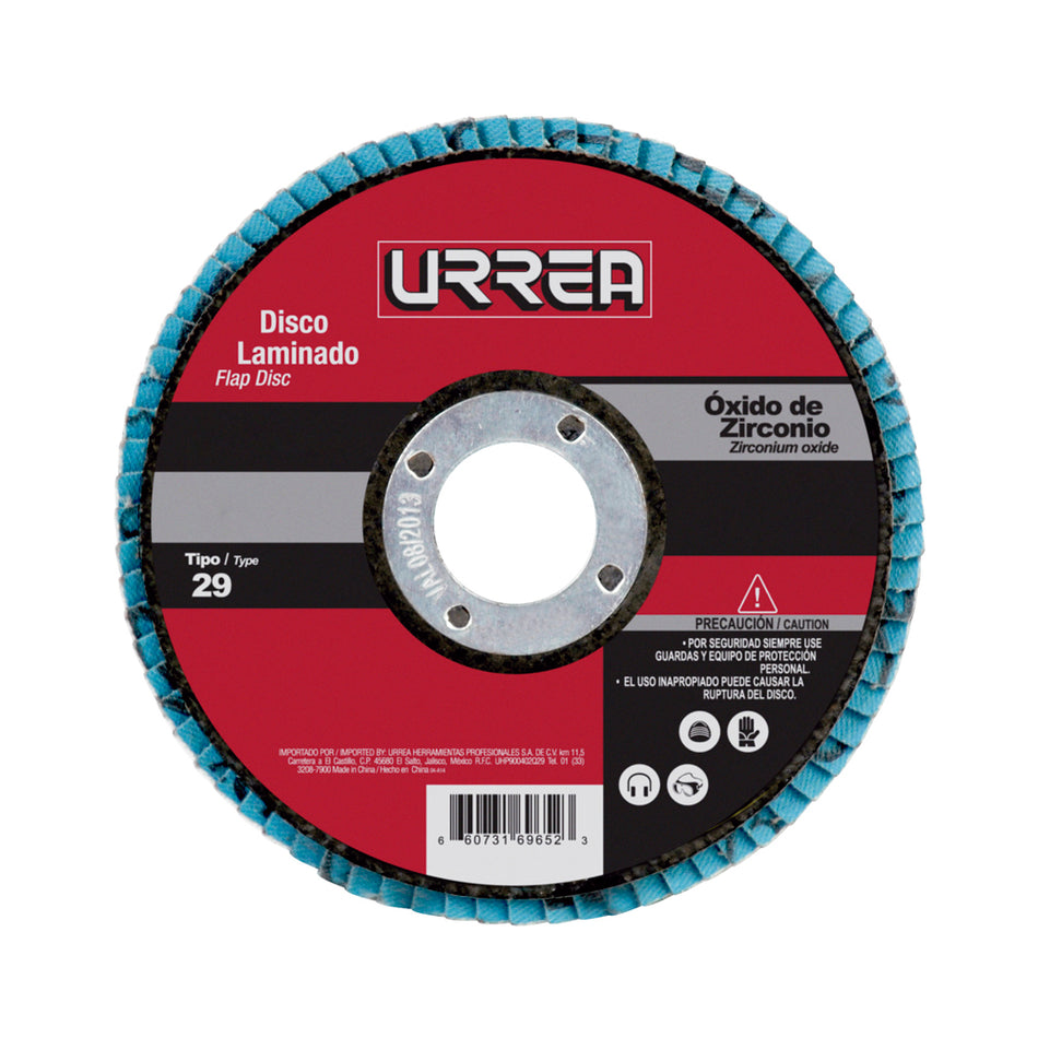Disco laminado tipo 29 grano 40, 4-1/2" Urrea FD454