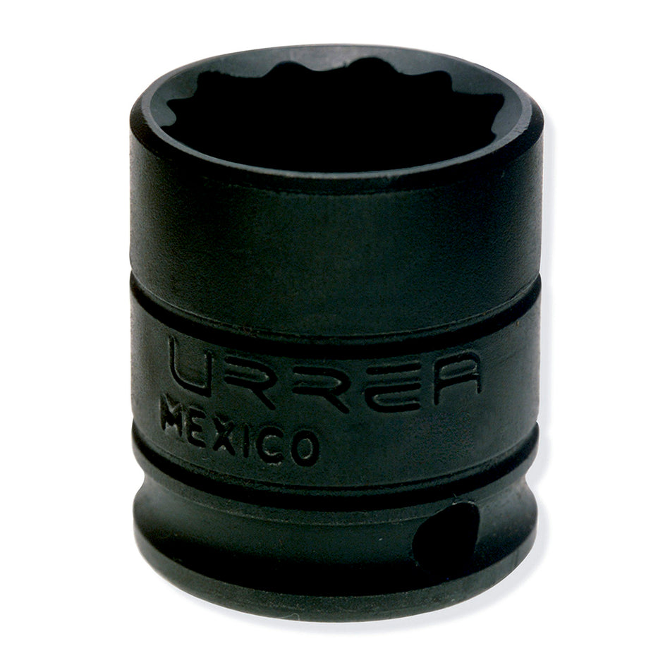 Dado de impacto cuadro de 3/8", 12 puntas, en pulgadas, 1/2" Urrea 7216