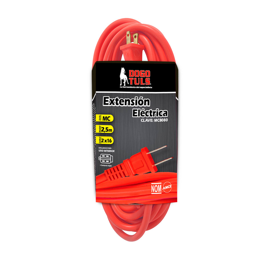 EXTENSION ELECTRICA 2x16 2,5 MTS USO RUD DOGOTULS MC8080