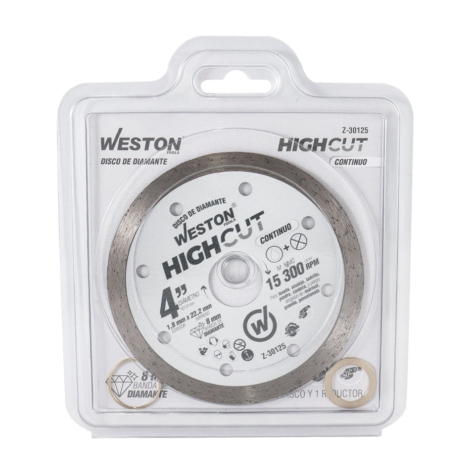 DISCO DE DIAMANTE RIN CONTINUO 4" HIGHCU