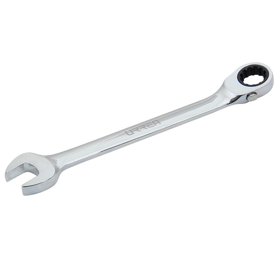 Llave combinada pulido espejo de matraca spline reversible en pulgadas, 3/8" Urrea 1212CMR
