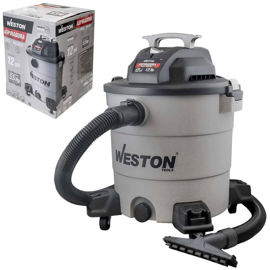 ASPIRADORA MOJADO/SECO 12GAL 6.5HP 127V,