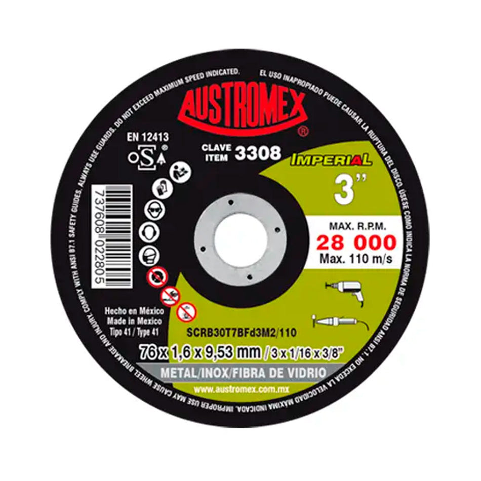 Disco de alta duración de 76 x 1.6 x 9.5