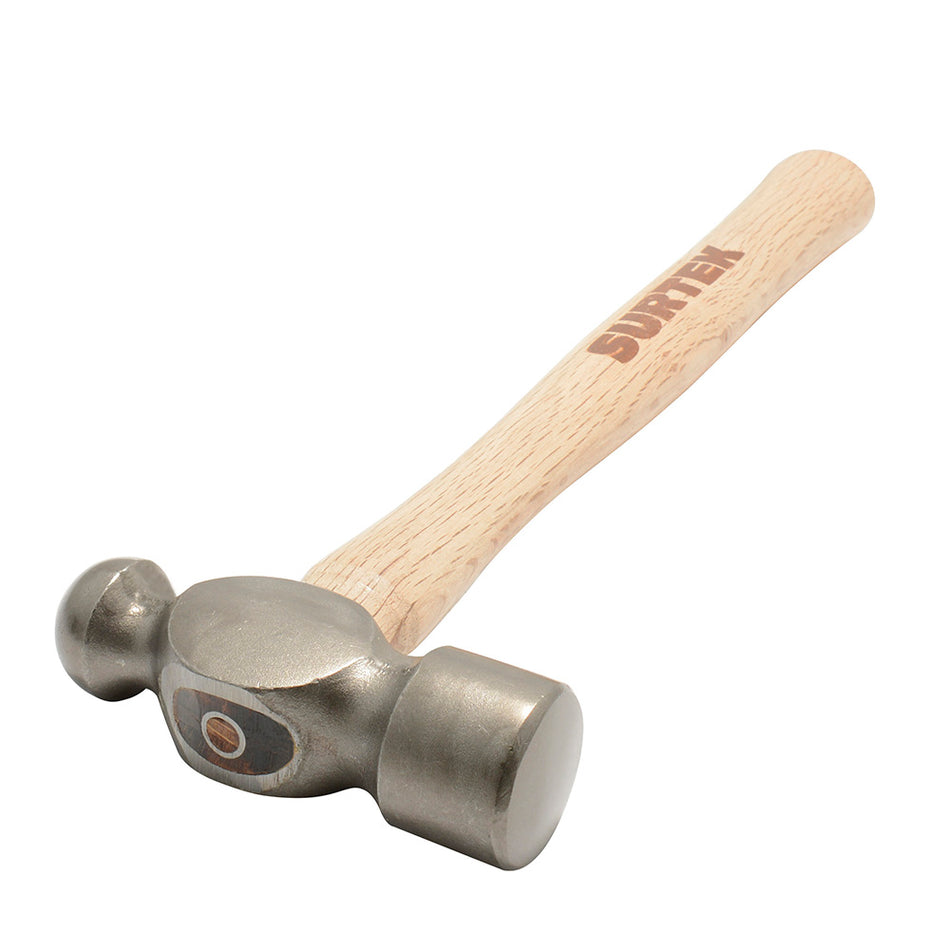 Martillo de bola pulido con mango de madera de encino de 13", 12 oz Surtek 12S