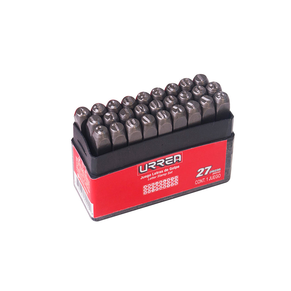 Juego de letras de la "A" a la "Z" de golpe 6 mm, 27 piezas Urrea 42L6
