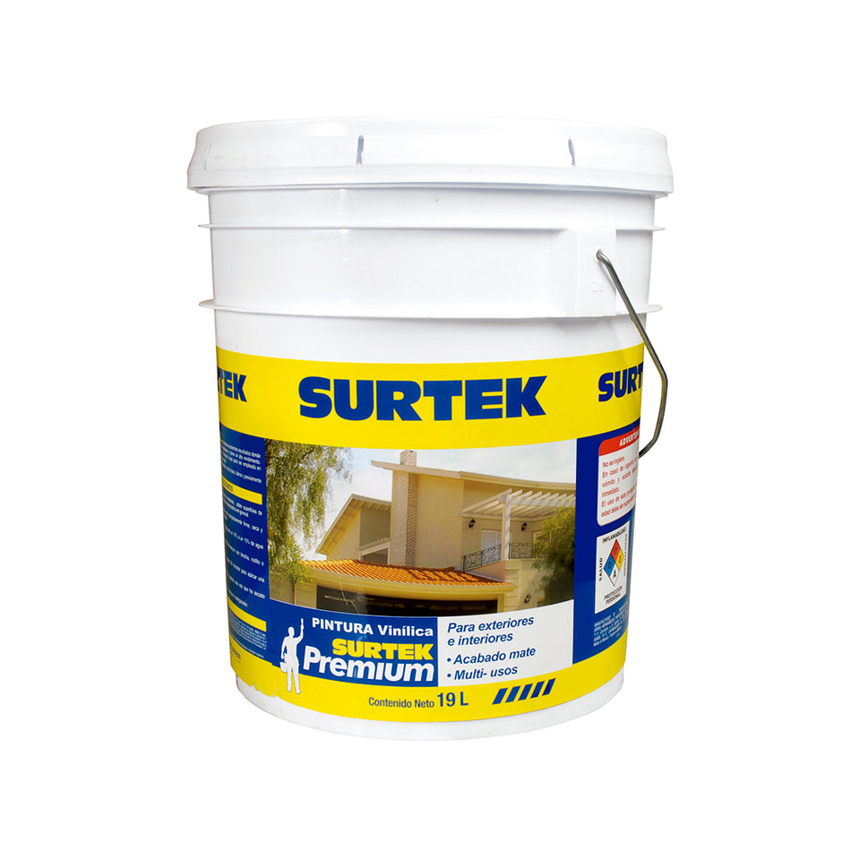 Cubeta de pintura vinílica premium 19 Lt Surtek SP10468