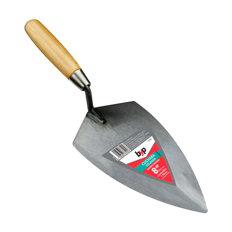 CUCHARA SOLDADA MANGO MADERA 8", BYP