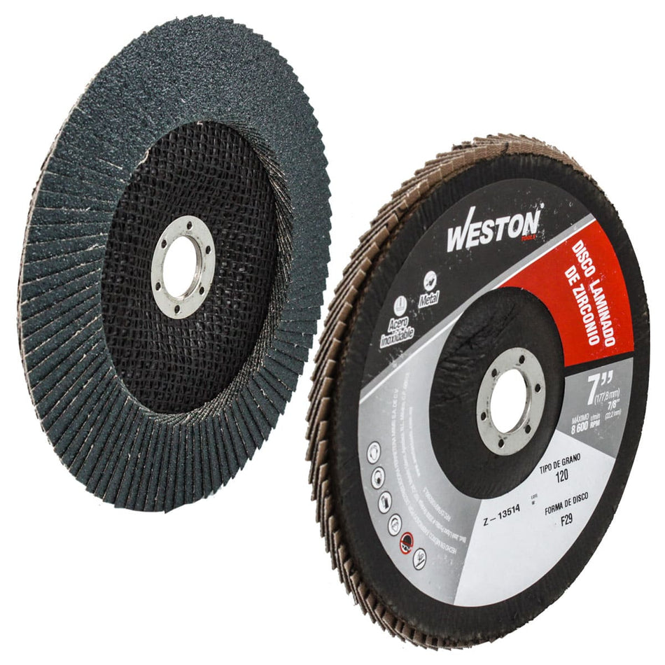 DISCO LAMINADO ZIRCONIO 7"X7/8" G120 (Pr