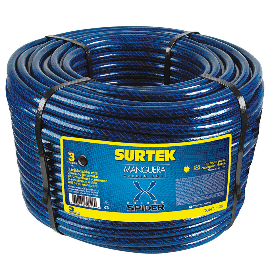 Manguera para jardín tejido spider en rollo 3/4", 100 m Surtek M34S100