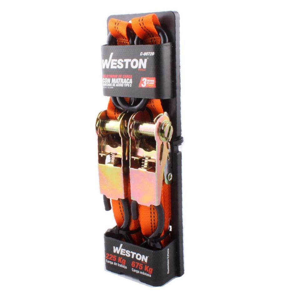 SUJETADORES CON MATRACA 1" X 3M, WESTON