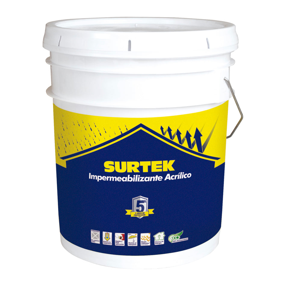 Cubeta de impermeabilizante 19 Lt color rojo óxido con protección de 5 años Surtek IMT5