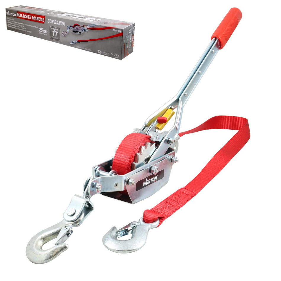 MALACATE MANUAL C/BANDA 3.6M 1 TON, WEST