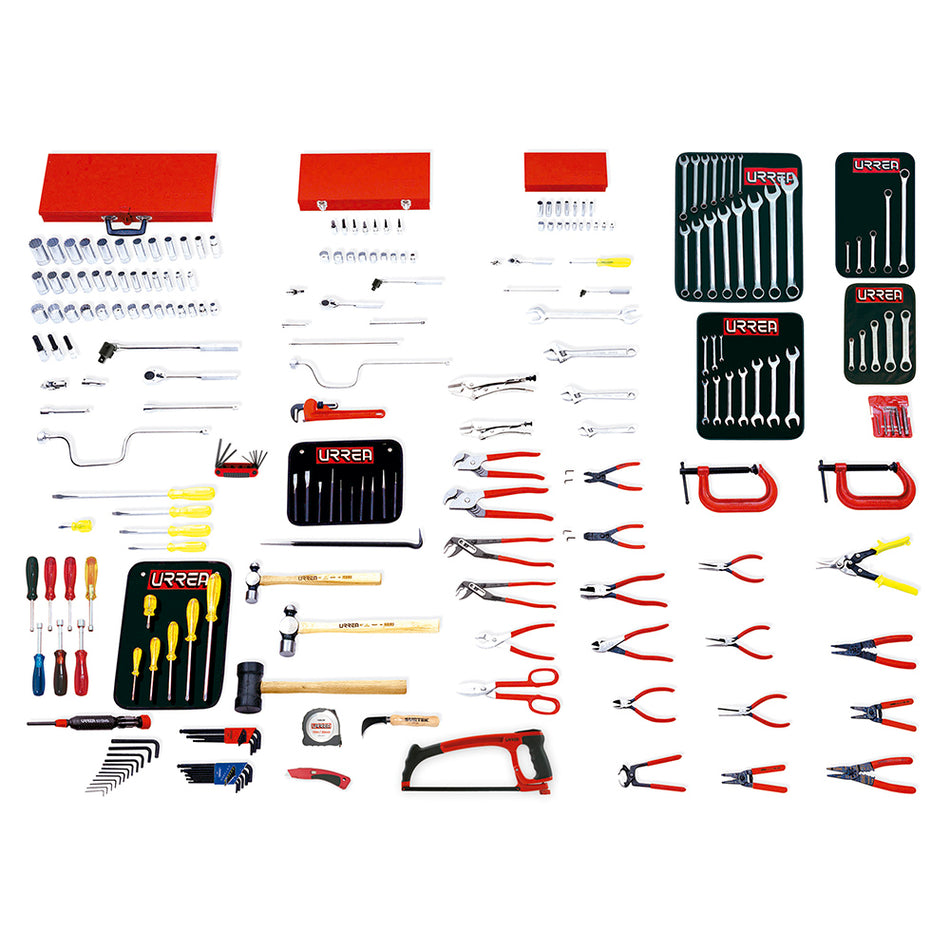 Juego intermedio industrial en pulgadas 214 piezas, sin gabinete Urrea 99510