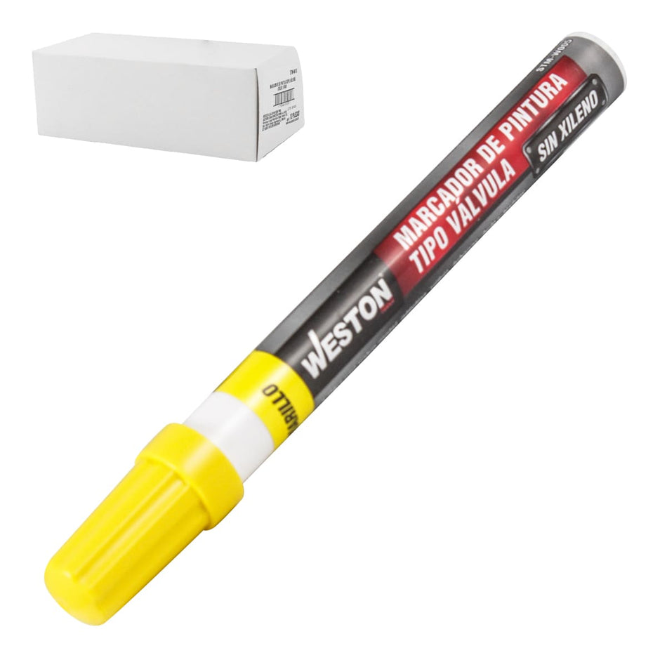 MARCADOR DE PINTURA TIPO VÁLVULA AMARILL
