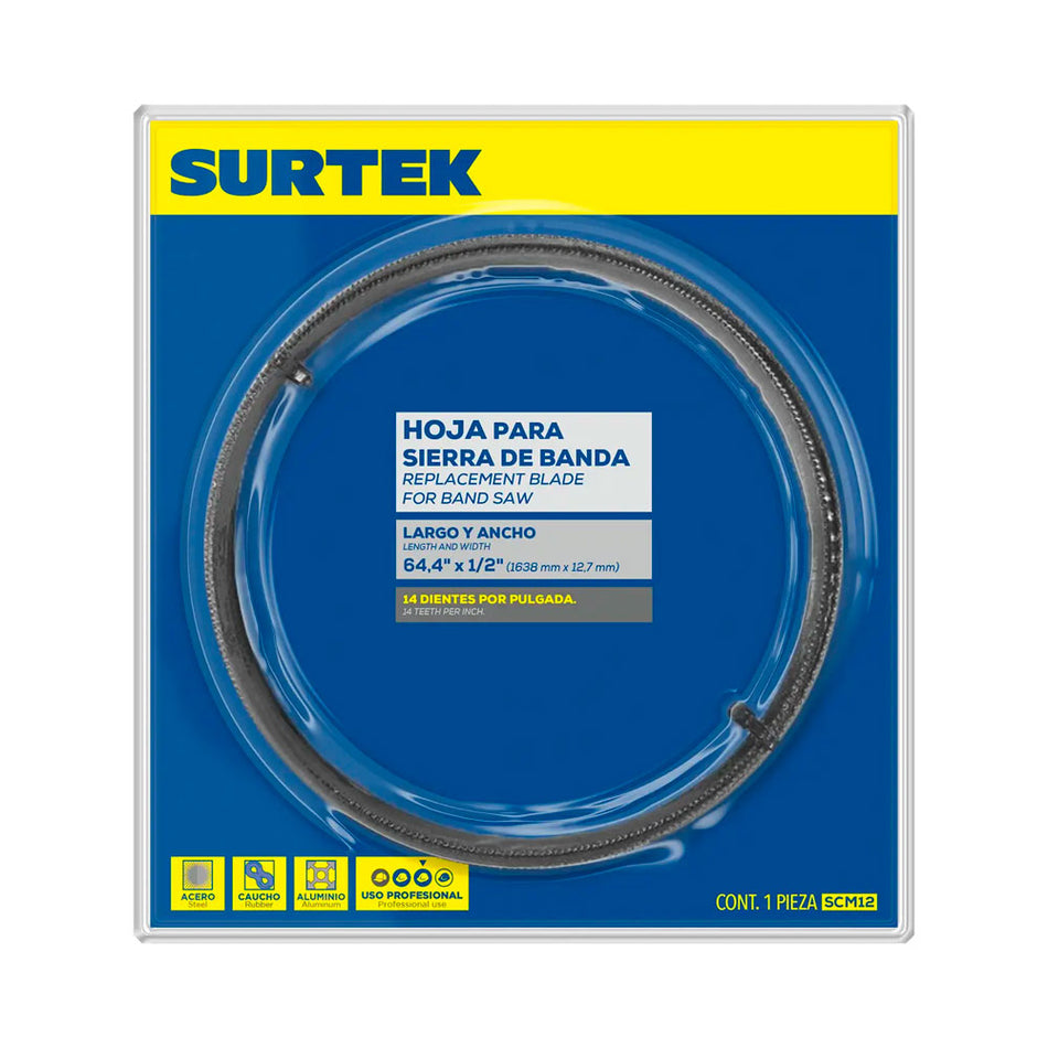 Hojas para sierra cinta para metales 4 dpp, 12" Surtek SCM12