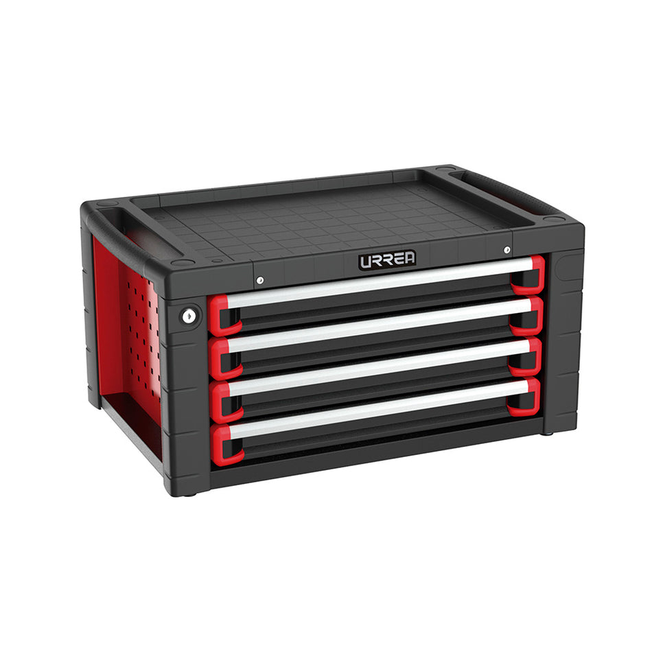 Gabinete superior 4 gavetas color rojo y negro serie HD 28" Urrea HD28S4