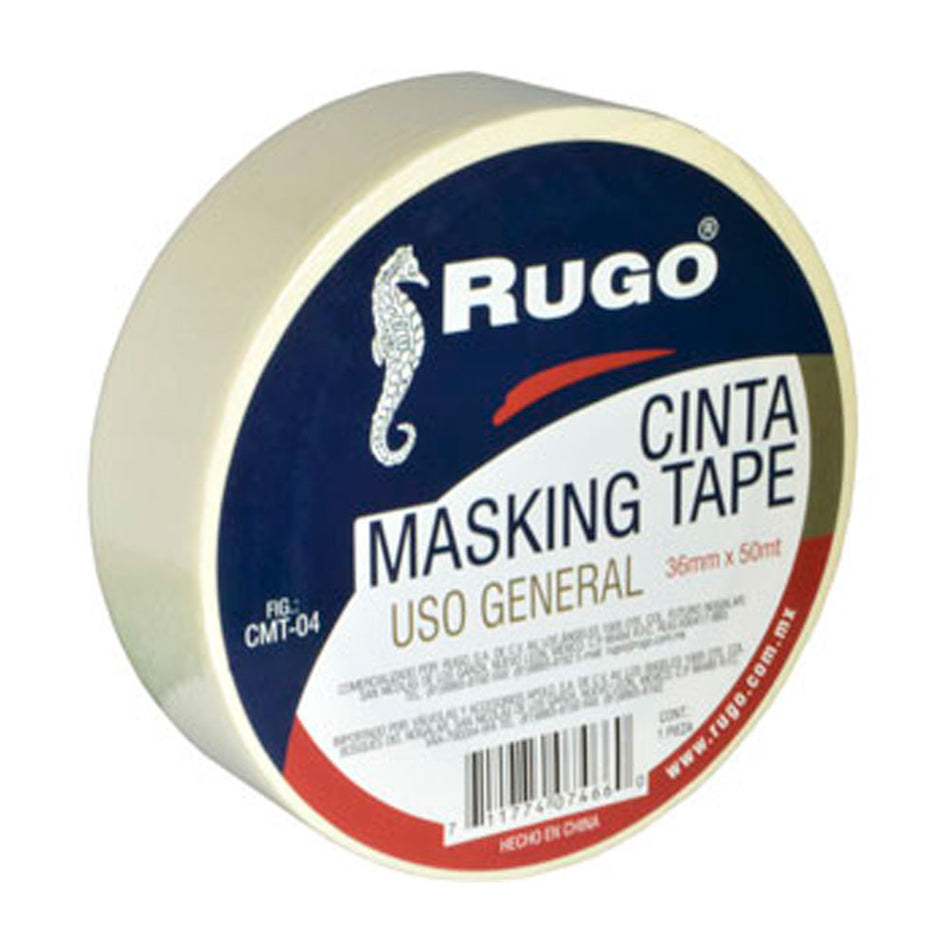 CINTA MASKING TAPE 36MM X 50MT, RUGO
