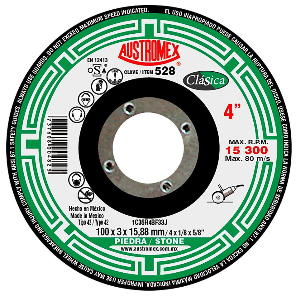Disco abrasivo de 100 x 3 x 15.88 mm par