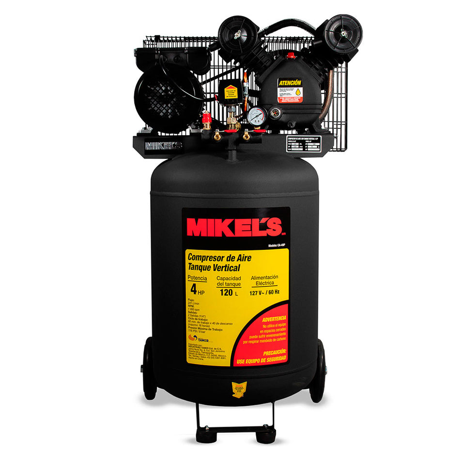 Compresor de aire vertical 4 HP (120 lts MIKELS CA-4HP