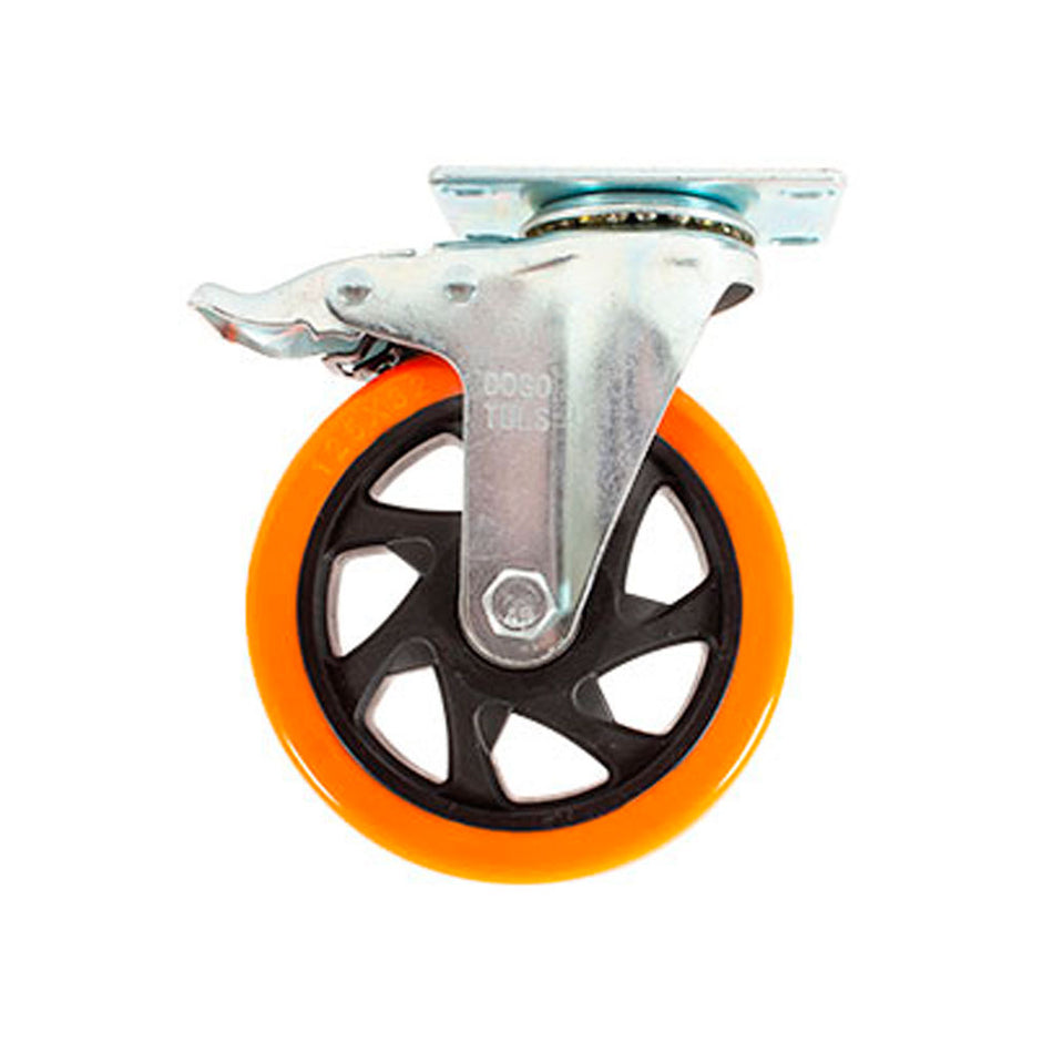 RODAJA PVC NARANJA GIRATORIA Y FRENO 5" DOGOTULS ZF5238