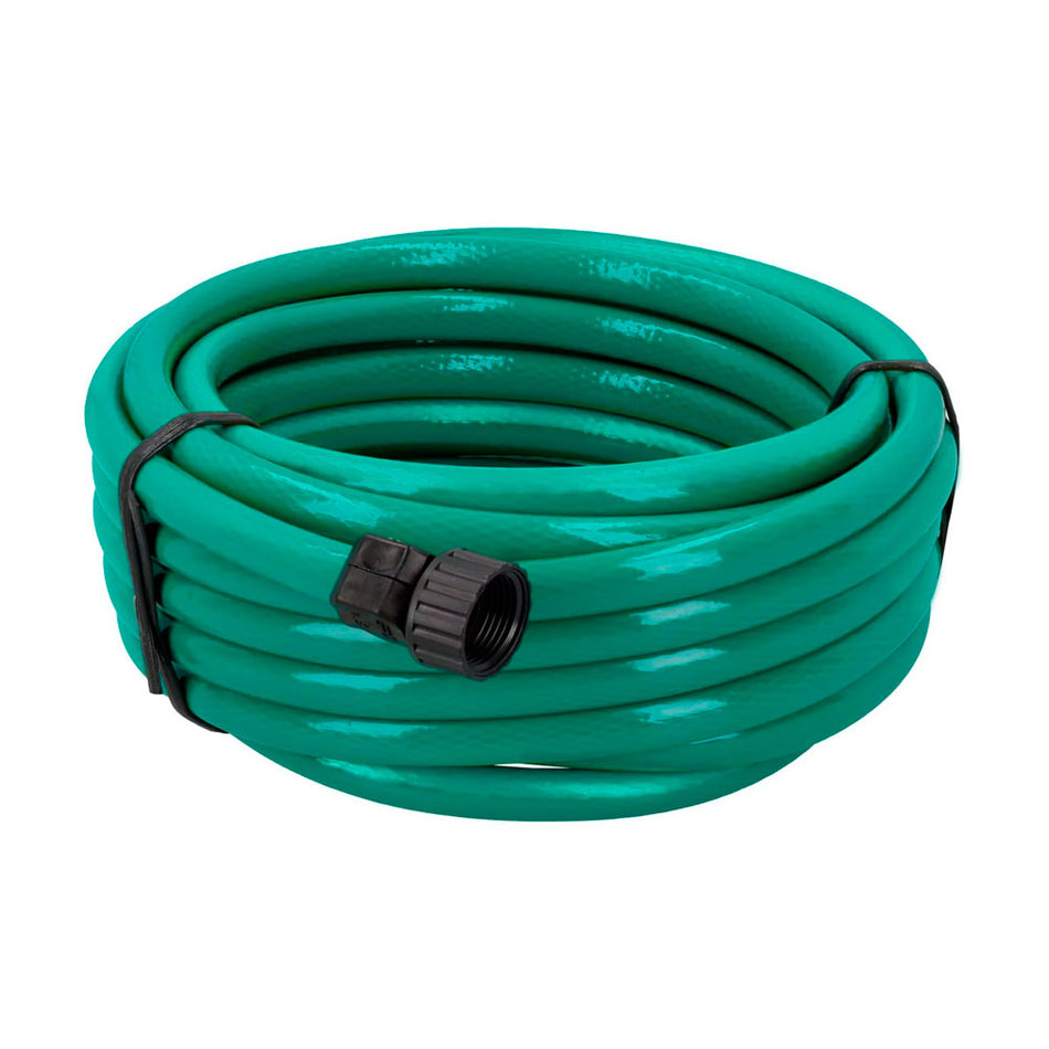 Manguera para jardín tramada con conector plástico 1/2", 100 m Foy MT100PF