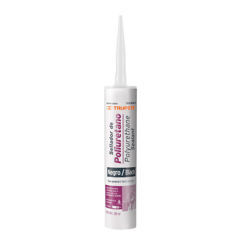 Sellador de poliuretano de 280 ml, negro