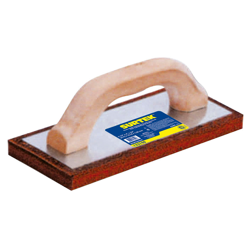 Flota de esponja acabado áspero con mango de madera 9-1/2" x 4" x 3/4" Surtek 123190
