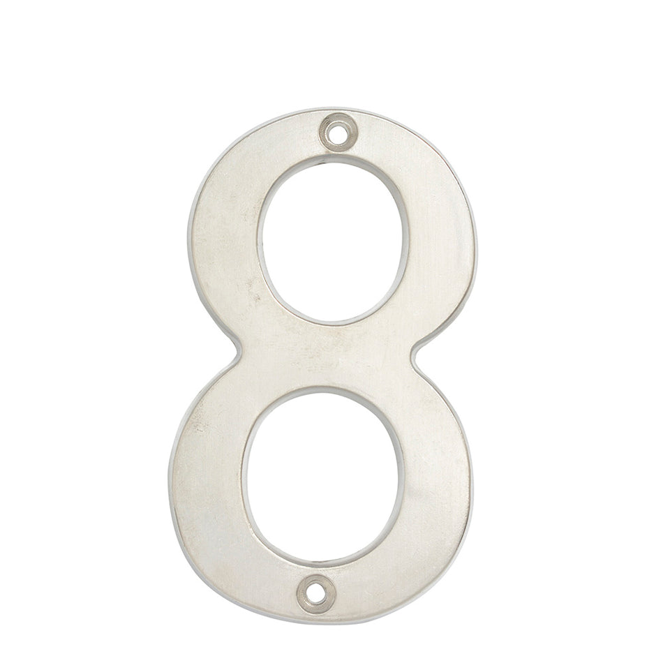 Número 8 slim 4" níquel satinado Lock L6808CS
