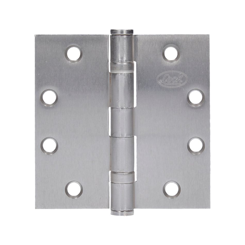 Bisagra cuadrada arquitectónica con balero de acero níquel satinado 4.5" x 4.5" Lock 34BL