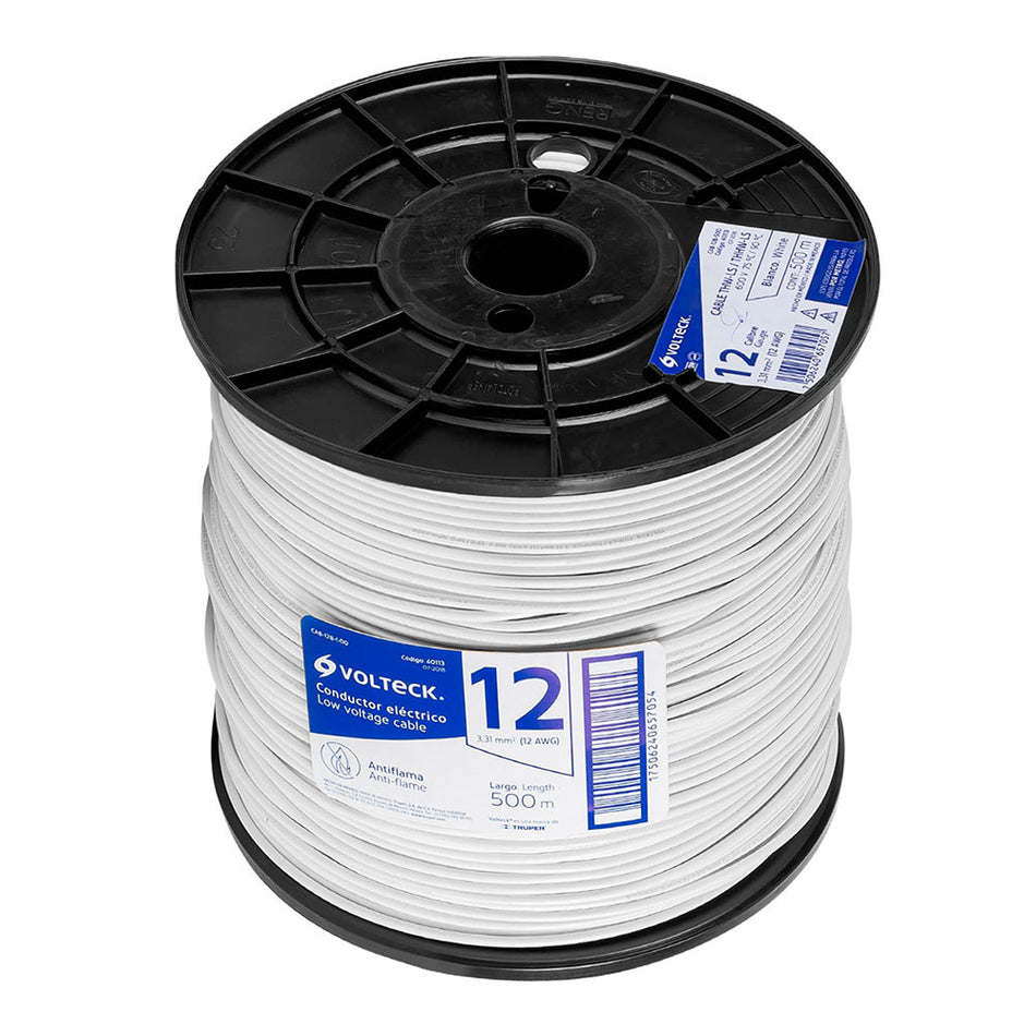 Metro de cable THHW-LS 12 AWG blanco en