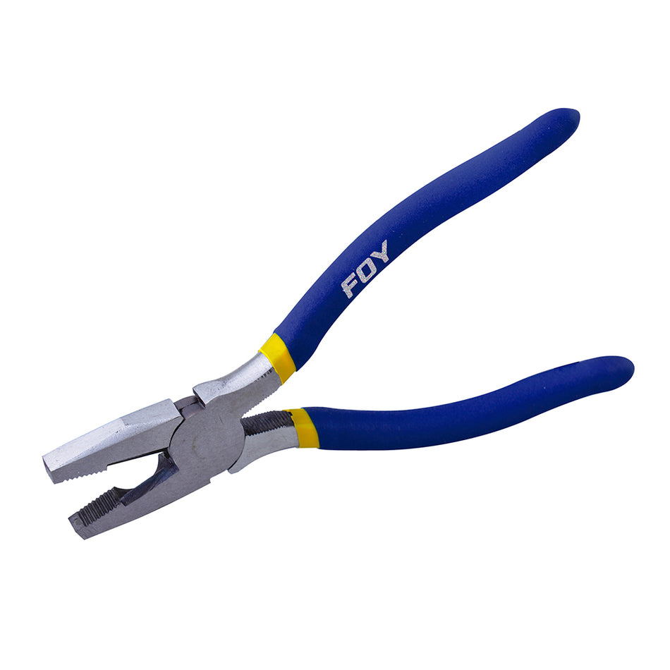 Pinza para electricista con mango con doble plastisol de 8" corte lateral Foy 142032