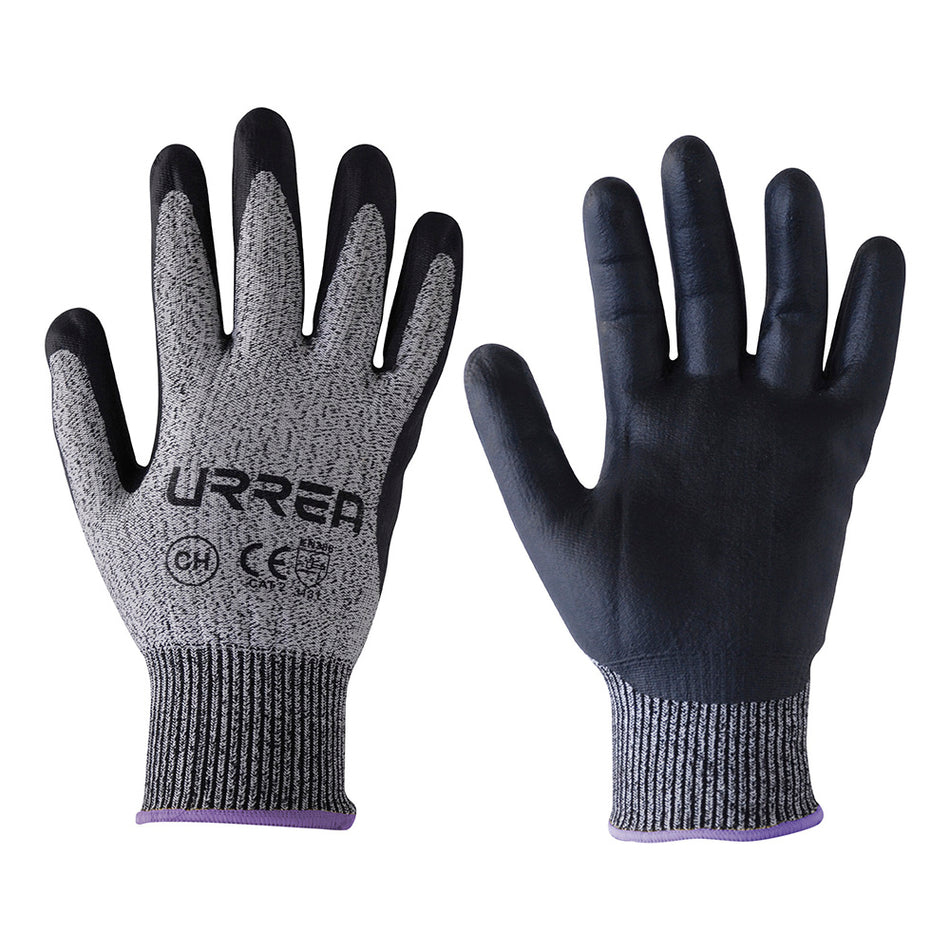 Guantes de fibra tipo Supraneema anti-corte con recubrimiento de nitrilo espumoso M Urrea USGDM