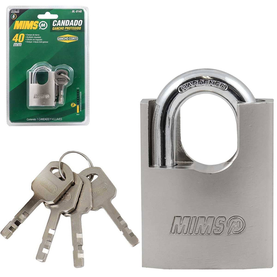 CANDADO GANCHO PROTEGIDO DE HIERRO 40MM