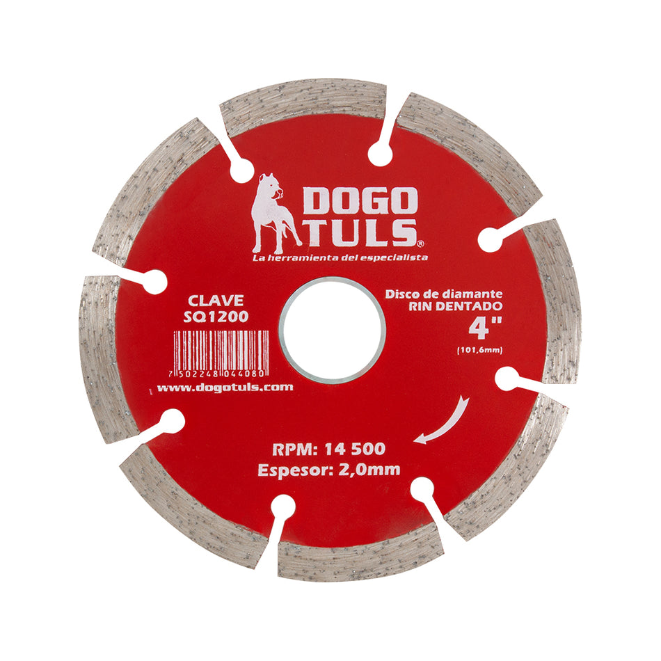 DISCO DE DIAMANTE RIN SEGMENTADO 4" DOGOTULS SQ1200