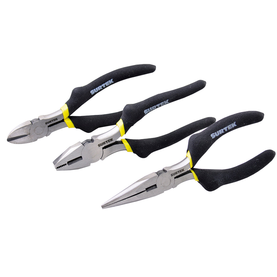 Juego pinzas para electricista, 3 piezas Surtek P01