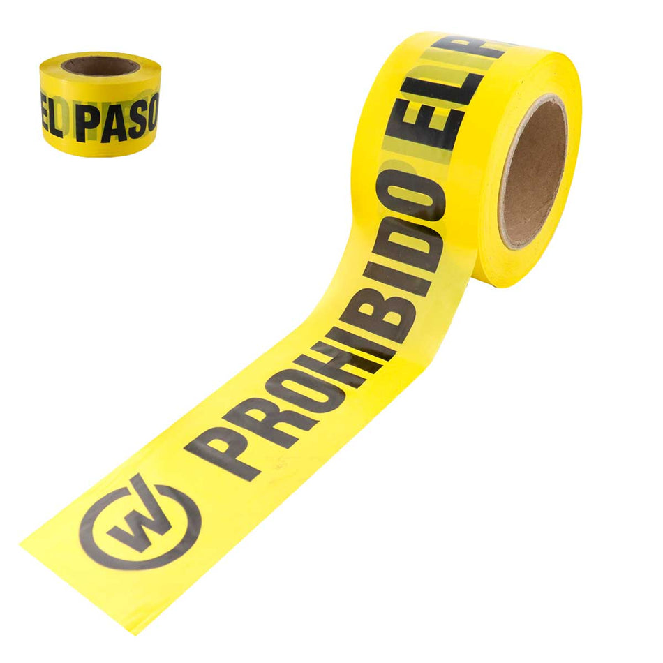 CINTA AMARILLA LEYENDA PROHIBIDO EL PASO