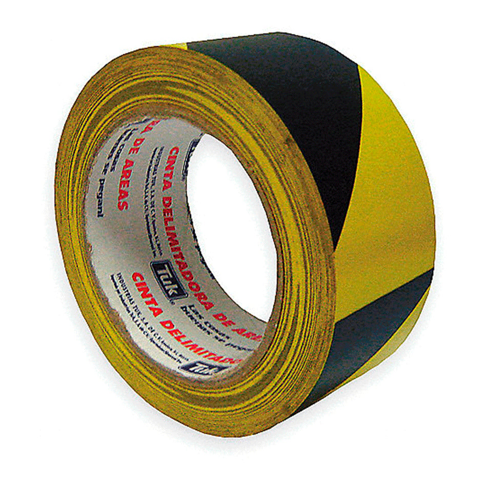 CINTA DELIMITADORA AMARILLO/NEGRO 76mm X TUK 434006