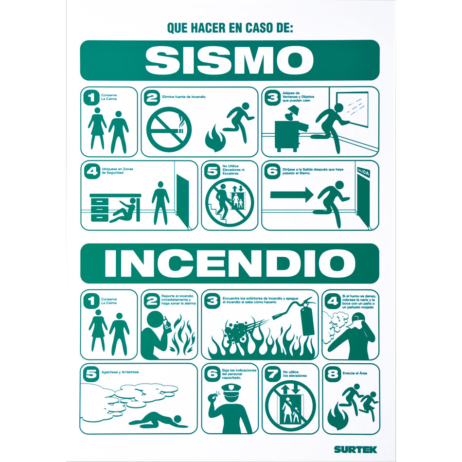 Señal "Sismo/incendio" Surtek SES49