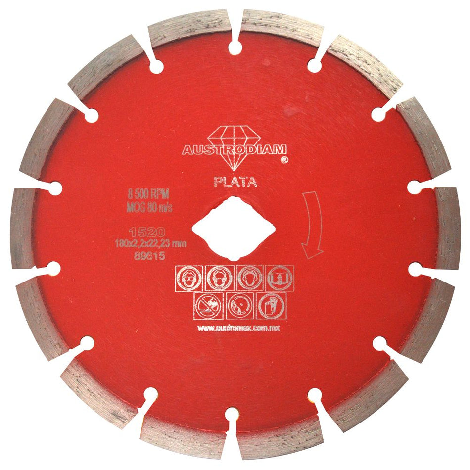Disco de diamante de 180 x 2.5 x 22.23 m