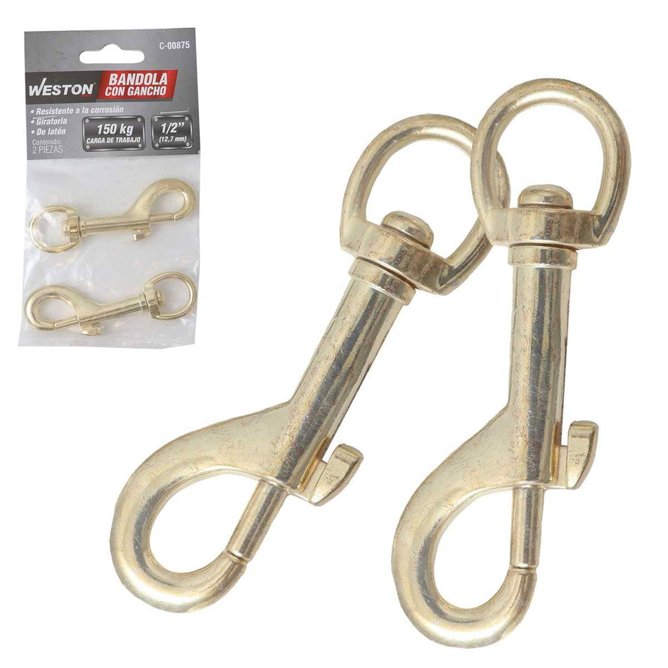 BANDOLA C/GANCHO LATON 1/2" X 76MM (PREC