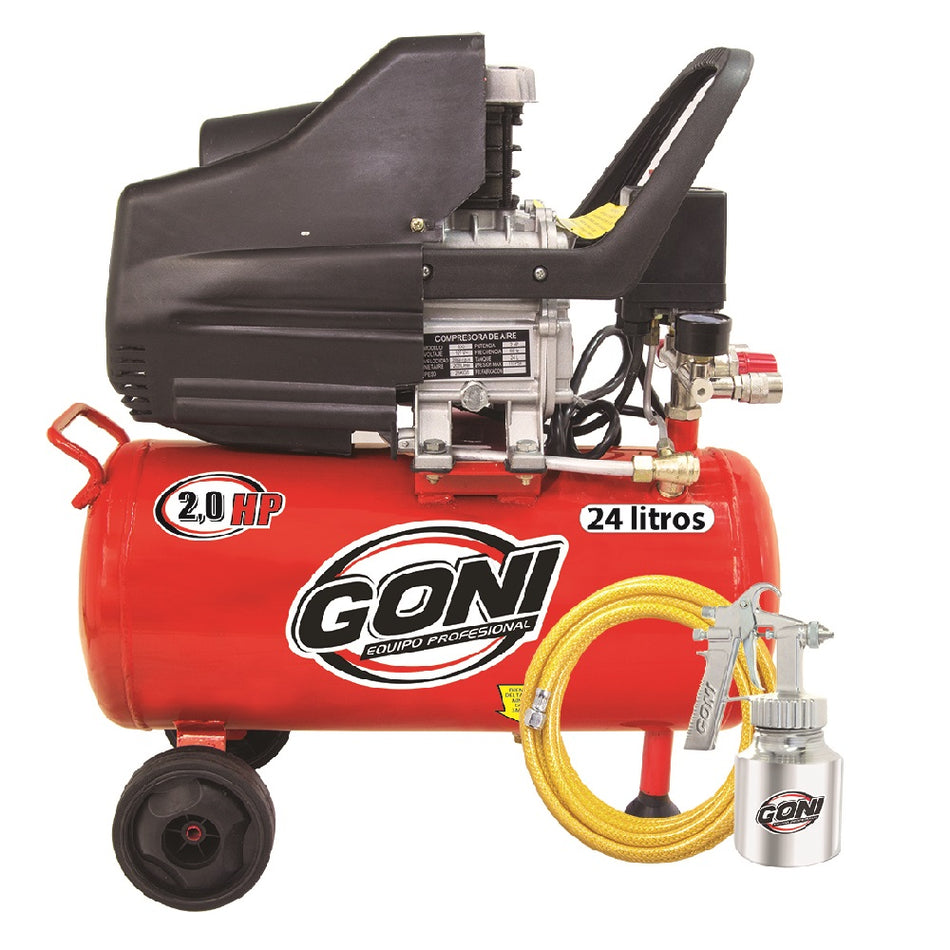 KIT DE COMPRESOR 2 HP,PISTOLA Y MANGUERA