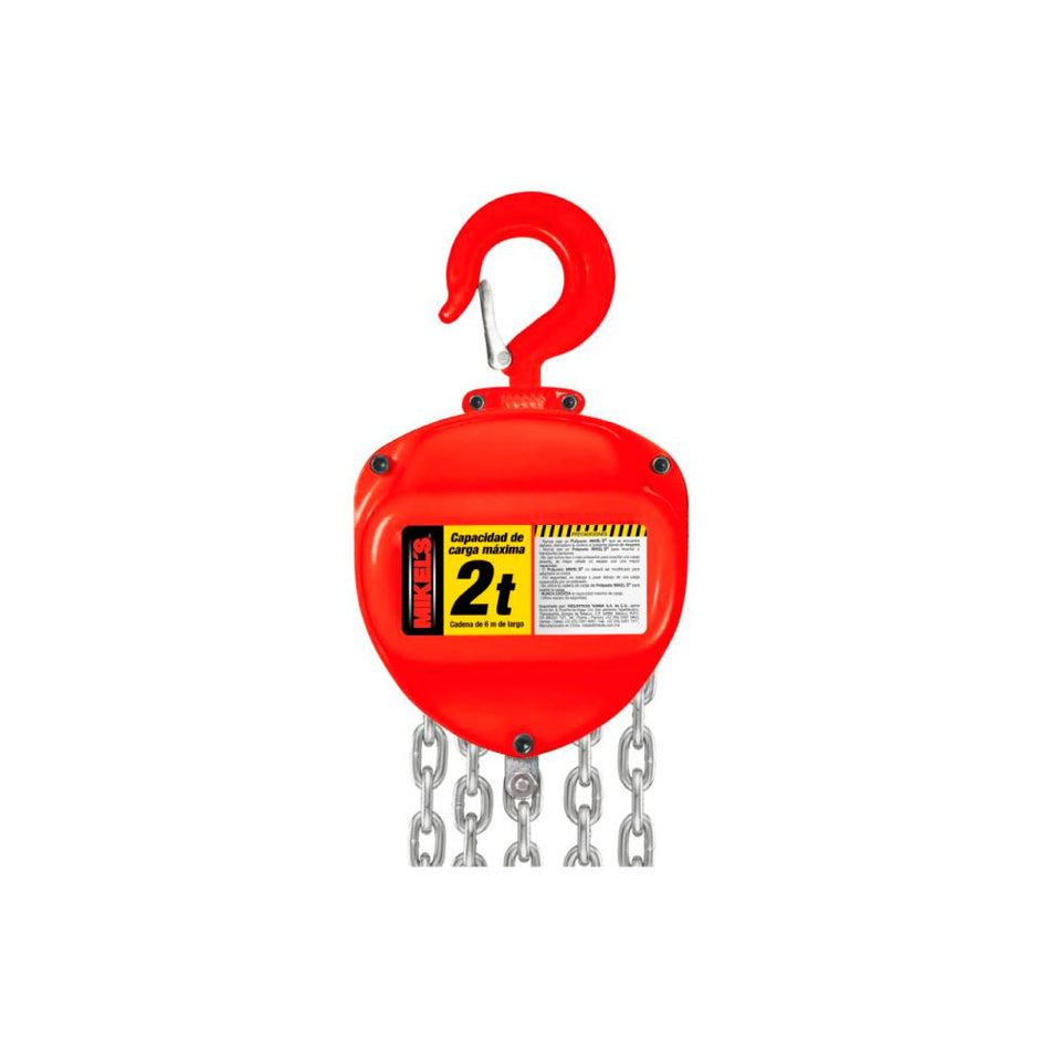 Polipasto manual (2 ton, cadena 6 mts),