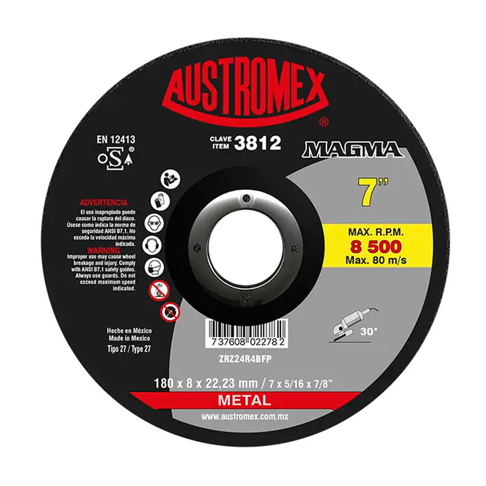 Disco de 180 x 8 x 22.23 mm para desbast