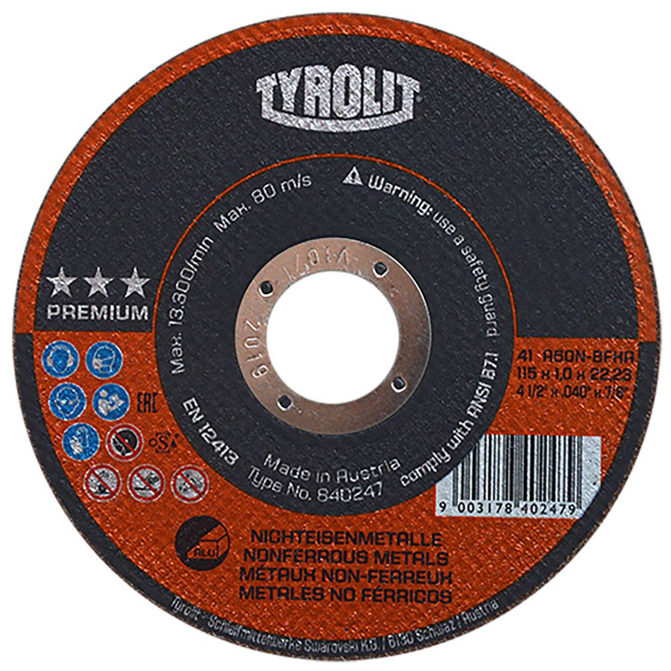 Disco abrasivo para corte de aluminio, a