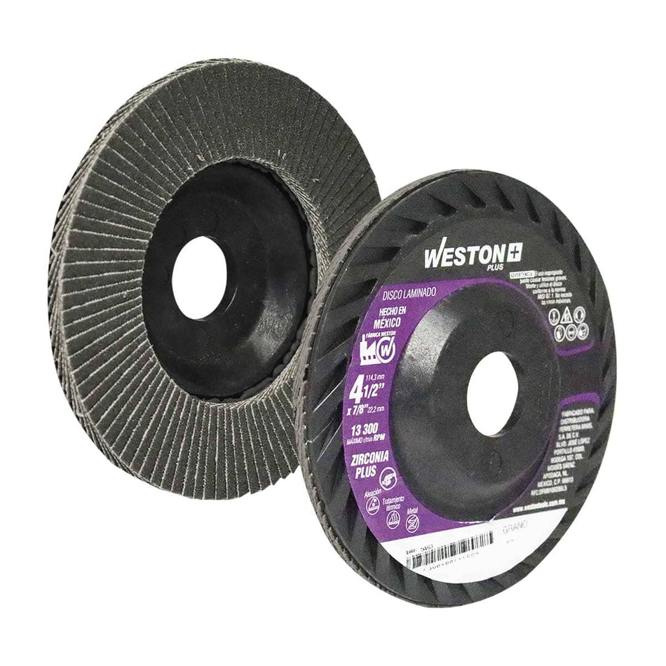 DISCO LAMINADO ZIRC. 876 4-1/2" G80 WP T