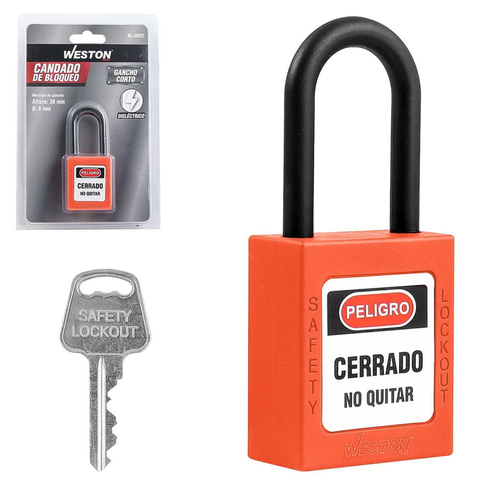 CANDADO DE BLOQUEO DIELÉCTRICO NARANJA 3