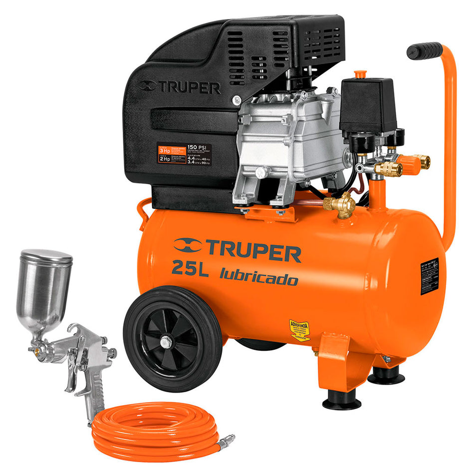 Kit, compresor 25 L, 3 HP, manguera de P