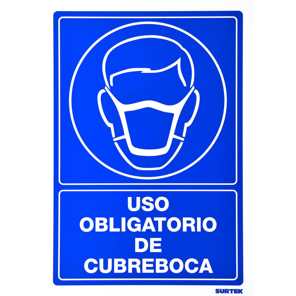 Señal "Uso obligatorio de cubre bocas" Surtek SES22