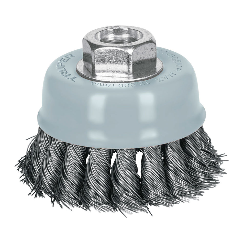 Carda copa 3' alambre trenzado fino, Mul