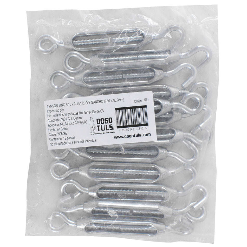TENSOR ZINC 5/16 X 3-1/2 OJO Y GANCHO DOGOTULS YC5062